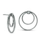 0.63 CT. T.W. Diamond Double Circle Drop Earrings in 10K White Gold
