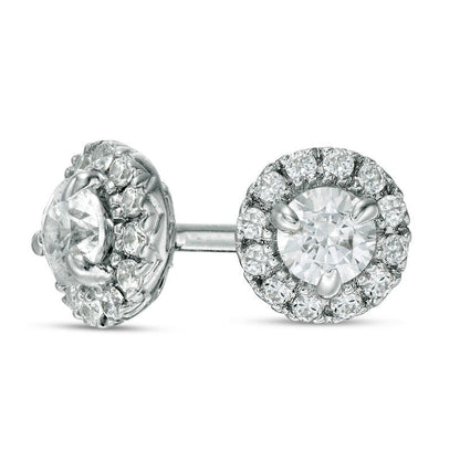 0.33 CT. T.W. Diamond Frame Stud Earrings in 10K White Gold