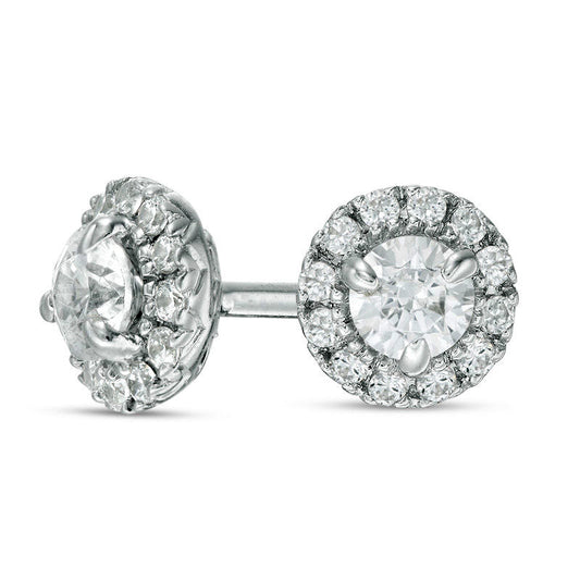 0.33 CT. T.W. Diamond Frame Stud Earrings in 10K White Gold