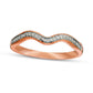 0.07 CT. T.W. Natural Diamond Wavy Wedding Band in Solid 10K Rose Gold