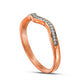 0.07 CT. T.W. Natural Diamond Wavy Wedding Band in Solid 10K Rose Gold