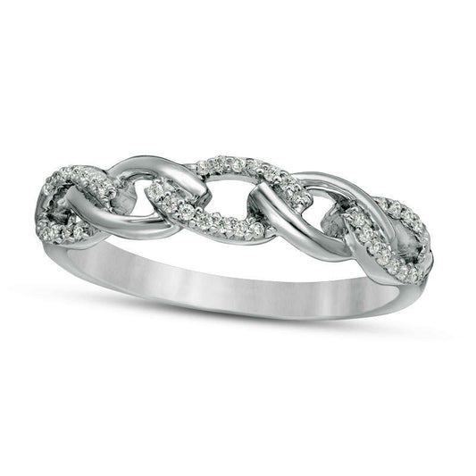 0.10 CT. T.W. Natural Diamond Chain Link Band in Sterling Silver
