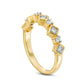 0.17 CT. T.W. Natural Diamond Alternating Anniversary Band in Solid 10K Yellow Gold