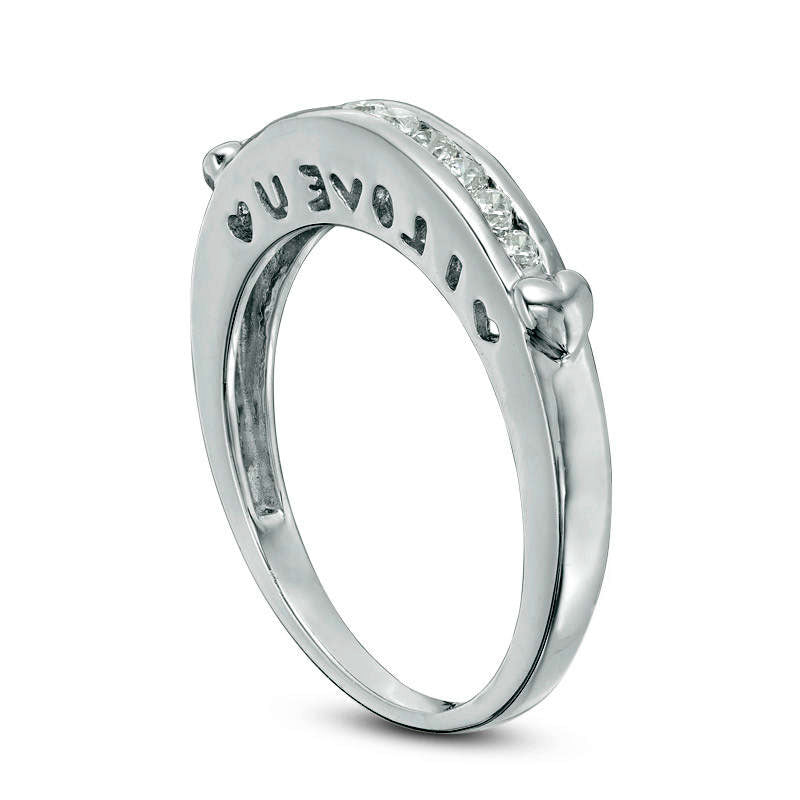 0.20 CT. T.W. Natural Diamond Nine Stone Collar Anniversary Band in Solid 10K White Gold