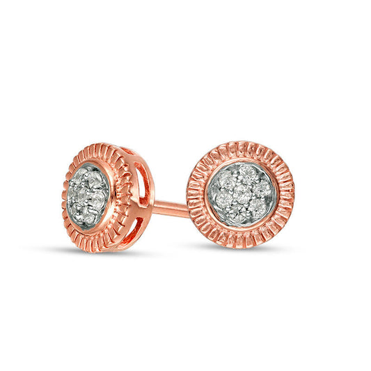 0.1 CT. T.W. Composite Diamond Stud Earrings in 10K Rose Gold