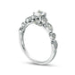 0.38 CT. T.W. Oval Natural Diamond Antique Vintage-Style Engagement Ring in Solid 14K White Gold
