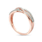0.17 CT. T.W. Natural Diamond Layered Crossover Anniversary Band in Solid 10K Rose Gold