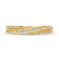 0.17 CT. T.W. Natural Diamond Crossover Antique Vintage-Style Anniversary Band in Solid 10K Yellow Gold