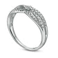 0.33 CT. T.W. Natural Diamond Crossover Anniversary Band in Solid 10K White Gold