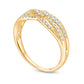 0.33 CT. T.W. Natural Diamond Crossover Anniversary Band in Solid 10K Yellow Gold
