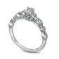 0.33 CT. T.W. Oval Natural Diamond Antique Vintage-Style Engagement Ring in Solid 14K White Gold