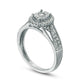0.38 CT. T.W. Natural Diamond Oval Frame Twist Antique Vintage-Style Engagement Ring in Solid 14K White Gold