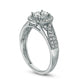 0.50 CT. T.W. Natural Diamond Oval Frame Twist Antique Vintage-Style Engagement Ring in Solid 14K White Gold