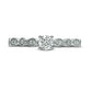 0.33 CT. T.W. Natural Diamond Alternating Shaped Shank Antique Vintage-Style Engagement Ring in Solid 14K White Gold