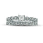 0.38 CT. T.W. Princess-Cut Natural Diamond Alternating Shaped Shank Antique Vintage-Style Bridal Engagement Ring Set in Solid 14K White Gold