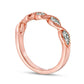 0.17 CT. T.W. Natural Diamond Twist Antique Vintage-Style Stackable Band in Solid 10K Rose Gold