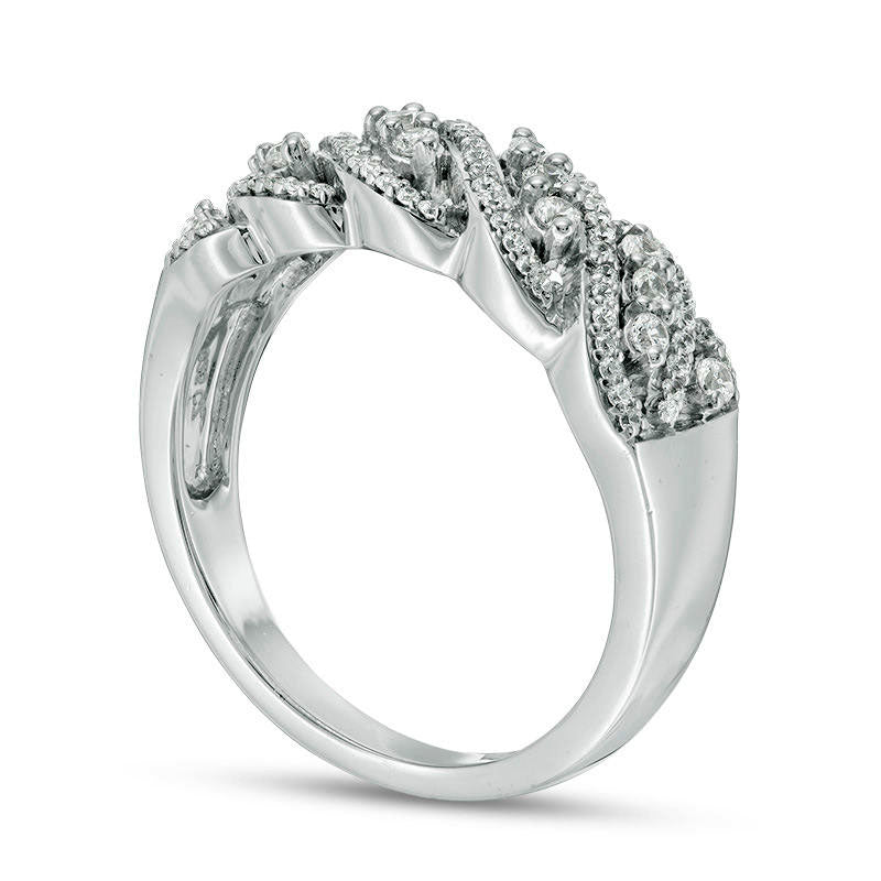 0.33 CT. T.W. Natural Diamond Wave Band in Solid 10K White Gold