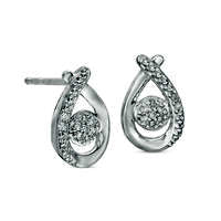 0.05 CT. T.W. Composite Diamond Pear-Shaped Stud Earrings in Sterling Silver