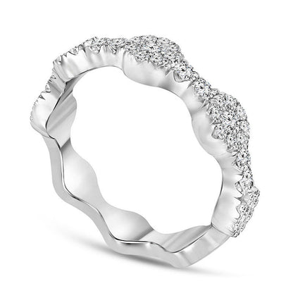 0.50 CT. T.W. Natural Diamond Frame Stackable Band in Solid 10K White Gold
