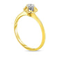 0.10 CT. Natural Clarity Enhanced Diamond Solitaire Flower Promise Ring in Solid 10K Two-Tone Gold