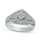 0.50 CT. T.W. Composite Natural Diamond Frame Antique Vintage-Style Bridal Engagement Ring Set in Solid 10K White Gold