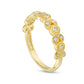 0.10 CT. T.W. Natural Diamond Flower Antique Vintage-Style Stackable Band in Solid 10K Yellow Gold