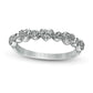 0.20 CT. T.W. Natural Diamond Alternating Heart and Circle Stackable Band in Solid 10K White Gold