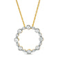Lab-Created White Sapphire Open Circle Pendant in 10K Yellow Gold