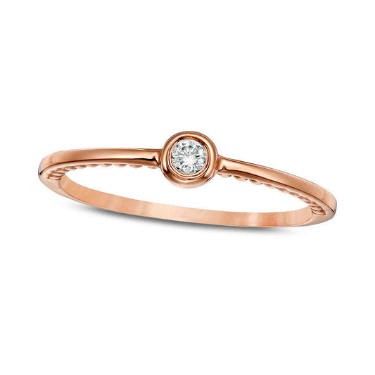 0.05 CT. Natural Clarity Enhanced Diamond Solitaire Promise Ring in Solid 10K Rose Gold