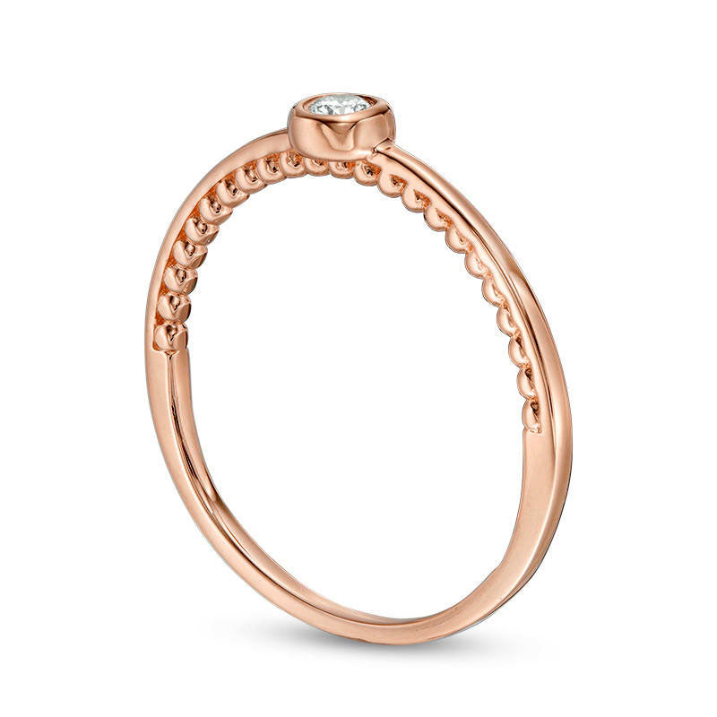 0.05 CT. Natural Clarity Enhanced Diamond Solitaire Promise Ring in Solid 10K Rose Gold