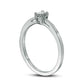 0.17 CT. Emerald-Cut Natural Clarity Enhanced Diamond Solitaire Promise Ring in Solid 10K White Gold