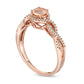 5.0mm Morganite and 0.10 CT. T.W. Natural Diamond Twisted Bypass Frame Engagement Ring in Solid 10K Rose Gold
