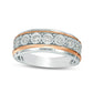 Men's 0.25 CT. T.W. Natural Diamond Seven Stone Wedding Band in Solid 10K Two-Tone Gold