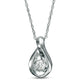 0.1 CT. Natural Clarity Enhanced Solitaire Teardrop Pendant in 14K White Gold