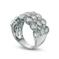 2.0 CT. T.W. Natural Diamond Marquise-Shaped Three Row Antique Vintage-Style Band in Solid 14K White Gold