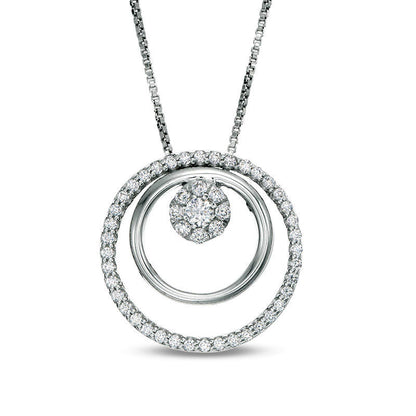 Convertibilities 0.33 CT. T.W. Natural Diamond Open Circles Three-in-One Pendant in Sterling Silver