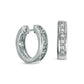 1 CT. T.W. Princess-Cut and Baguette Diamond Alternating Hoop Earrings in 10K White Gold