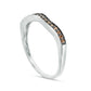 0.13 CT. T.W. Enhanced Champagne Natural Diamond Contour Wedding Band in Solid 10K White Gold