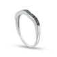 0.13 CT. T.W. Enhanced Black Natural Diamond Contour Wedding Band in Solid 10K White Gold
