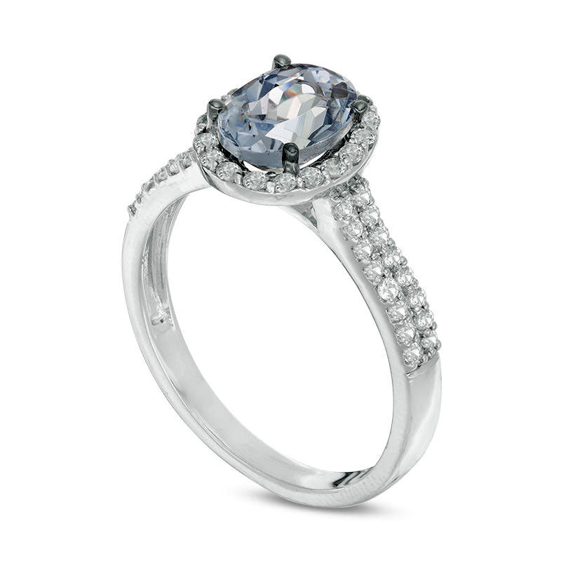 Lab created white sapphire oval ring 2025