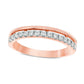 0.25 CT. T.W. Natural Diamond Stacked Anniversary Band in Solid 10K Rose Gold