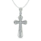 0.05 CT. T.W. Natural Diamond Cross Pendant in Sterling Silver