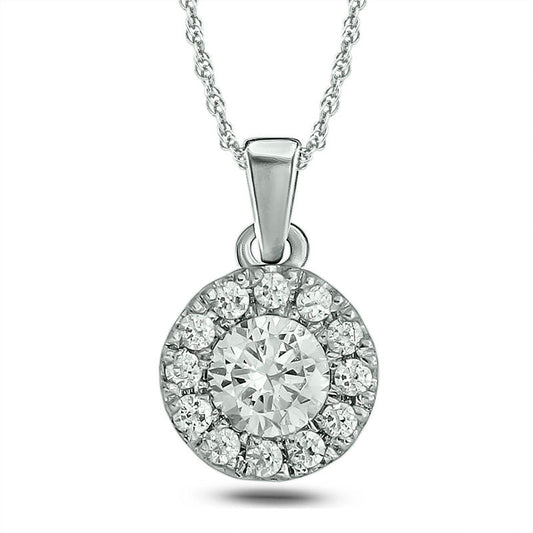 0.2 CT. T.W. Natural Diamond Frame Pendant in 10K White Gold