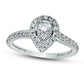 0.50 CT. T.W. Natural Diamond Pear-Shaped Frame Antique Vintage-Style Engagement Ring in Solid 14K White Gold