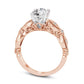 0.63 CT. T.W. Natural Diamond Sculpted Shank Antique Vintage-Style Engagement Ring in Solid 14K Rose Gold