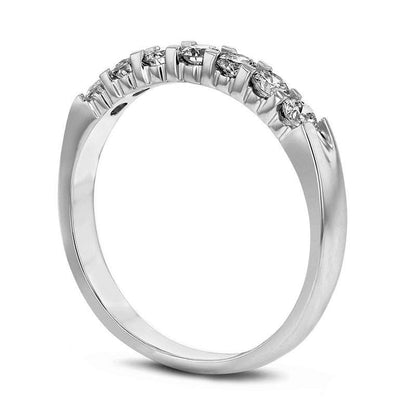 0.50 CT. T.W. Natural Diamond Seven Stone Anniversary Band in Solid 14K White Gold