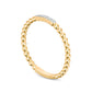 0.05 CT. T.W. Natural Diamond Beaded Anniversary Band in Solid 10K Yellow Gold