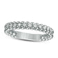 0.07 CT. T.W. Natural Diamond Beaded Anniversary Band in Solid 10K White Gold