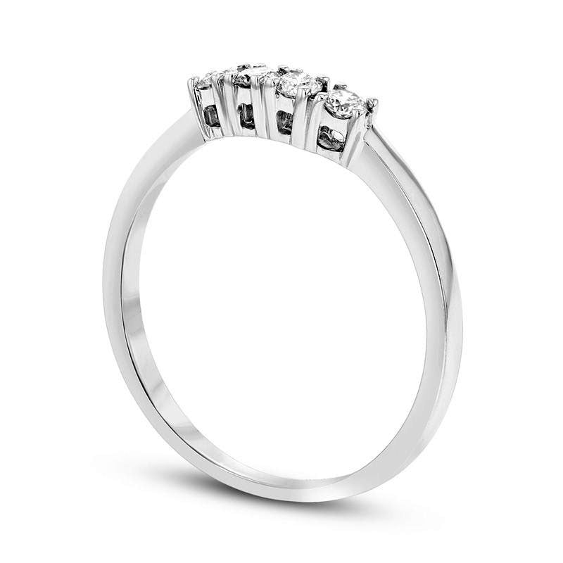 0.20 CT. T.W. Natural Diamond Contour Wedding Band in Solid 14K White Gold (H/SI2)