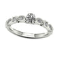 0.38 CT. T.W. Natural Diamond Alternating Antique Vintage-Style Bridal Engagement Ring Set in Solid 14K White Gold